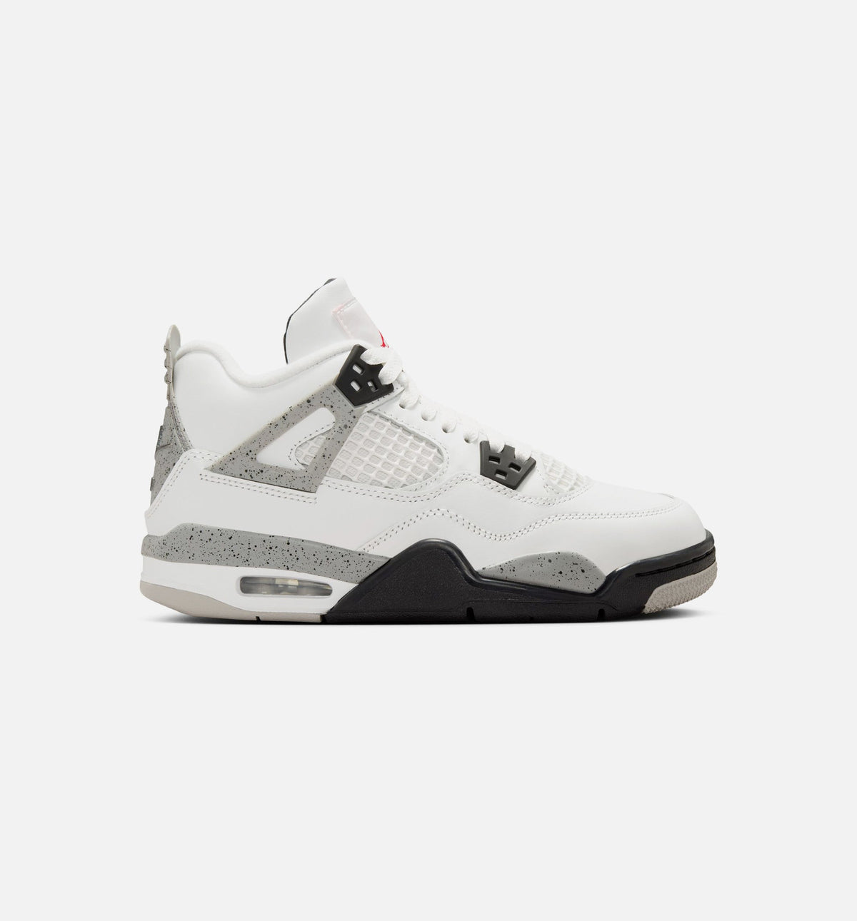 Air Jordan 4 Retro White Cement Grade School Shoes - Summit White/Fire Red/Cement Grey/Black