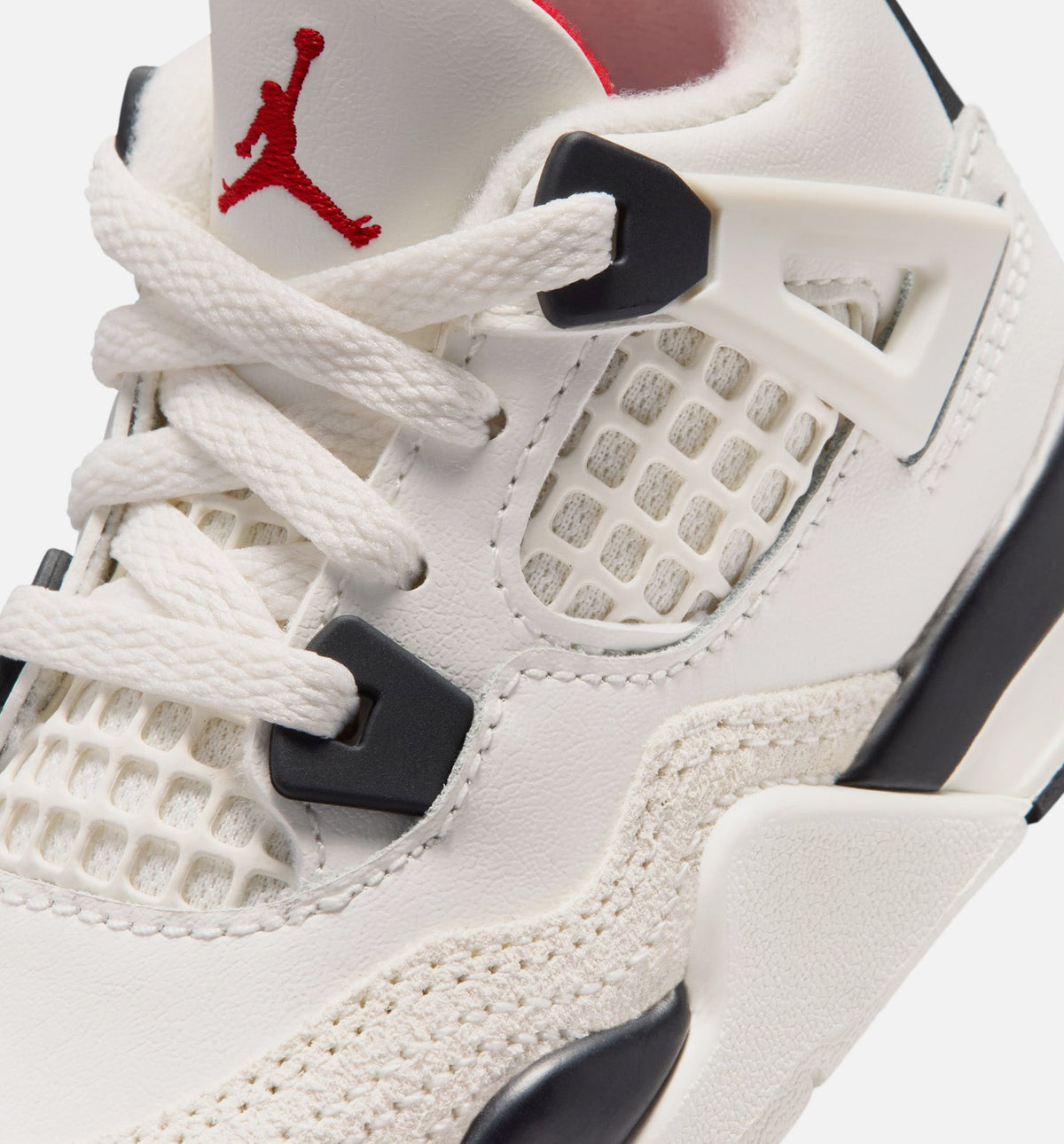 Air Jordan 4 Retro Flight Club Infant & Toddler Shoes - Sail/Black/University Red