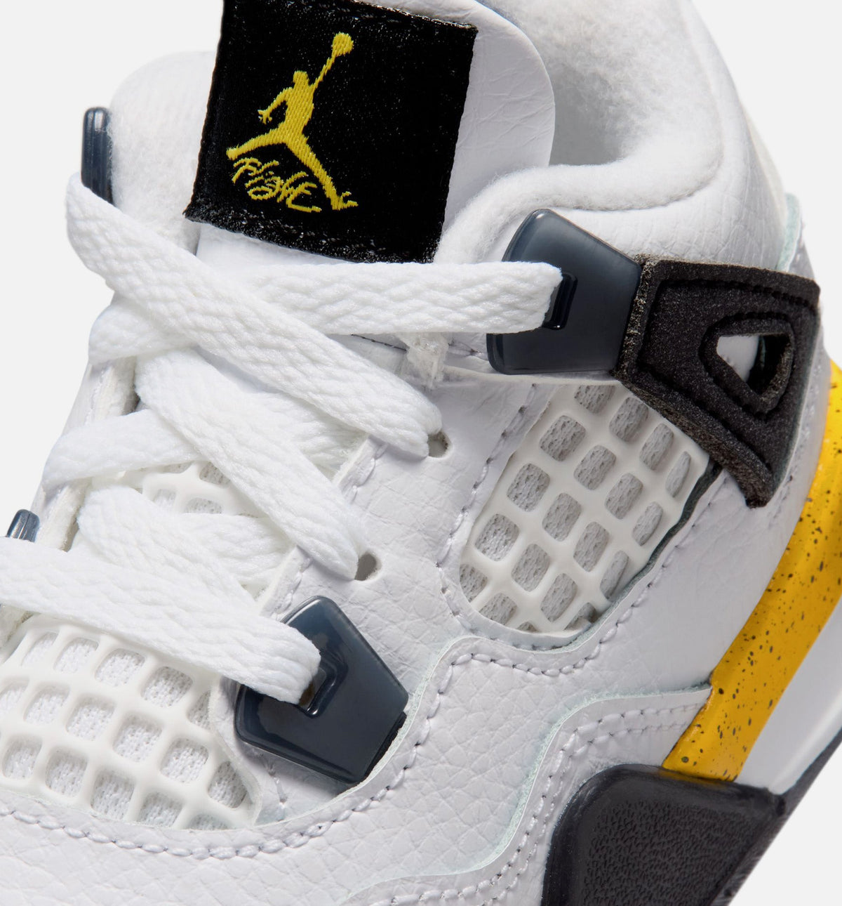 Air Jordan 4 Retro Rare Air Tour Yellow Infant & Toddler Shoes - White/Dark Blue Grey/Black/Tour Yellow