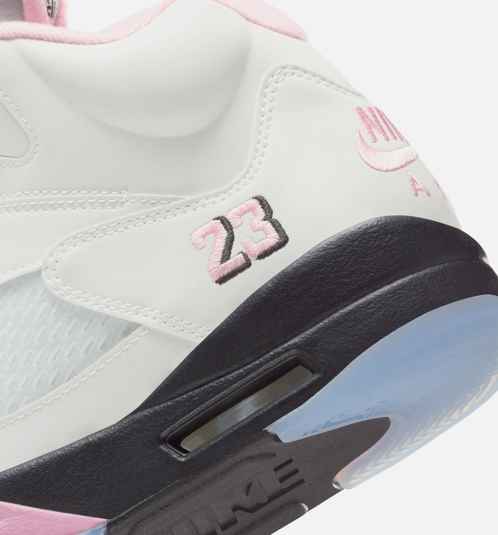 Air Jordan 5 Retro Medium Soft Pink Men's Shoes - White/Soft Pink/Black