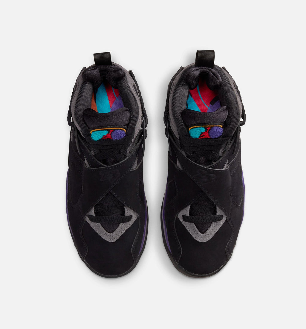Air Jordan 8 Retro Aqua Grade School Shoes - Black/Multi-Color/Bright Concord/Multi-Color