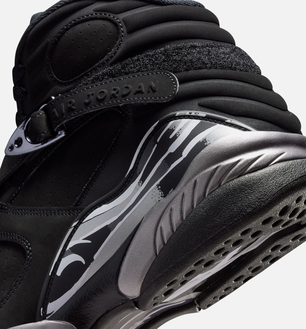 Air Jordan 8 Retro Chrome Black and Light Graphite Men's Shoes - Black/White/Light Graphite