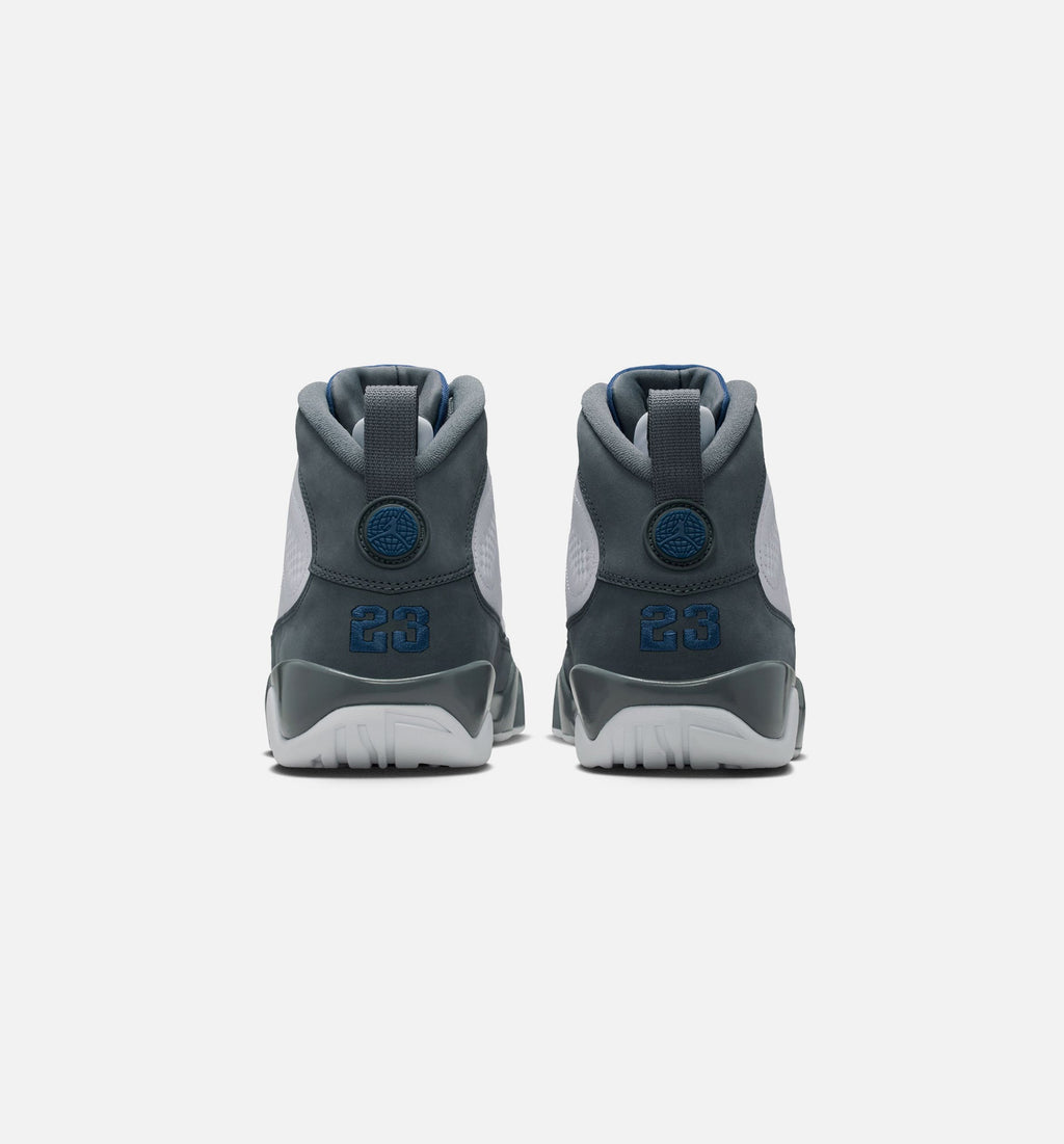 Air Jordan 9 Retro Flint Grey and French Blue Men's Shoes - White/French Blue/Flint Grey