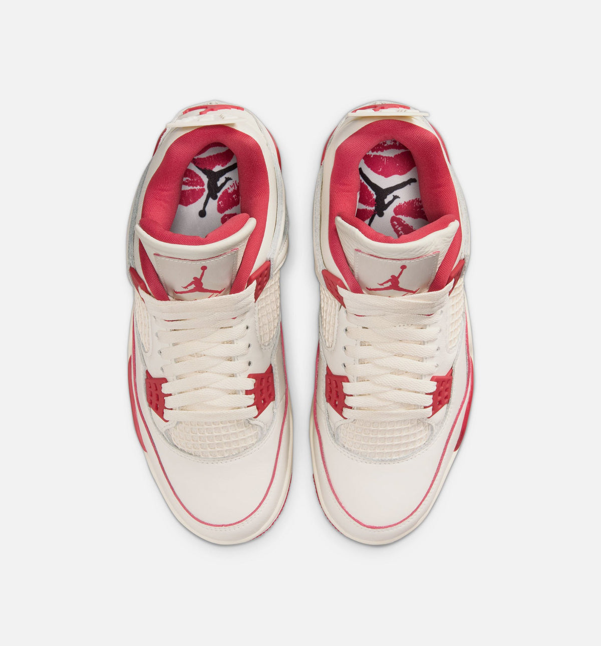 Air Jordan 4 Retro Valentine's Day Women's Shoes - Pale Ivory/Sierra Red/Tough Red