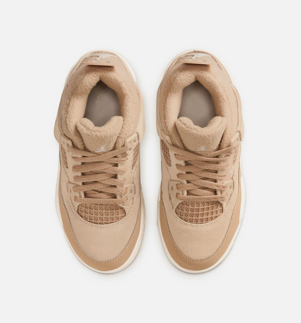 Air Jordan 4 Retro Cozy Girl Preschool Shoes - Hemp/Light Orewood Brown