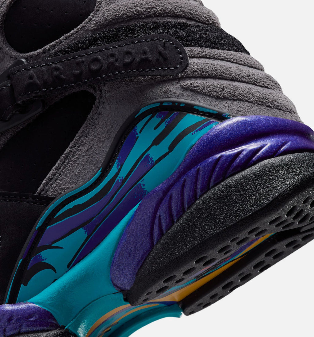 Air Jordan 8 Retro Aqua Grade School Shoes - Black/Multi-Color/Bright Concord/Multi-Color