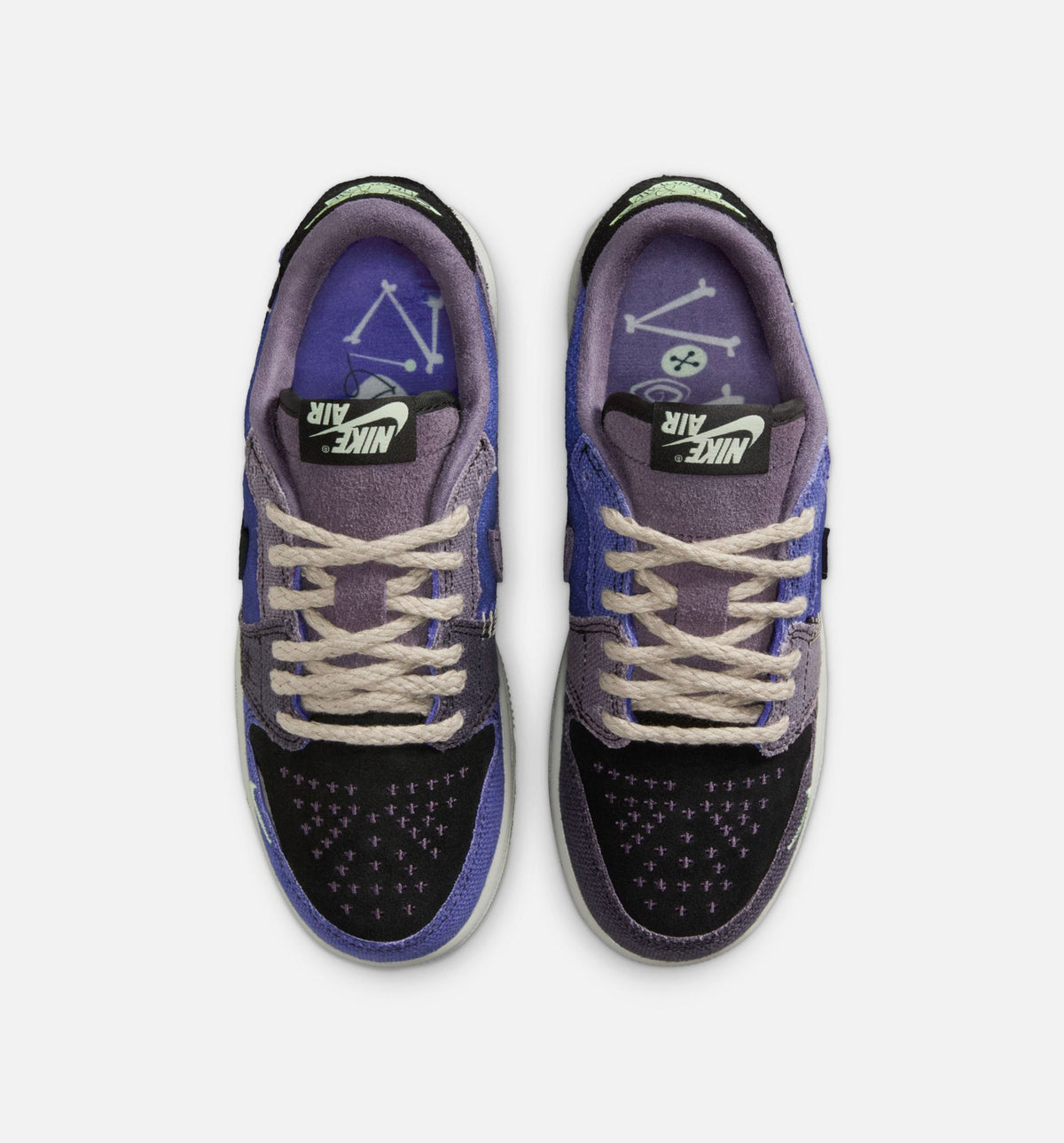 Air Jordan 1 Low OG Grade School Shoes - Regency Purple/Vapor Green/Black/Dark Raisin/Daybreak/Light Silver