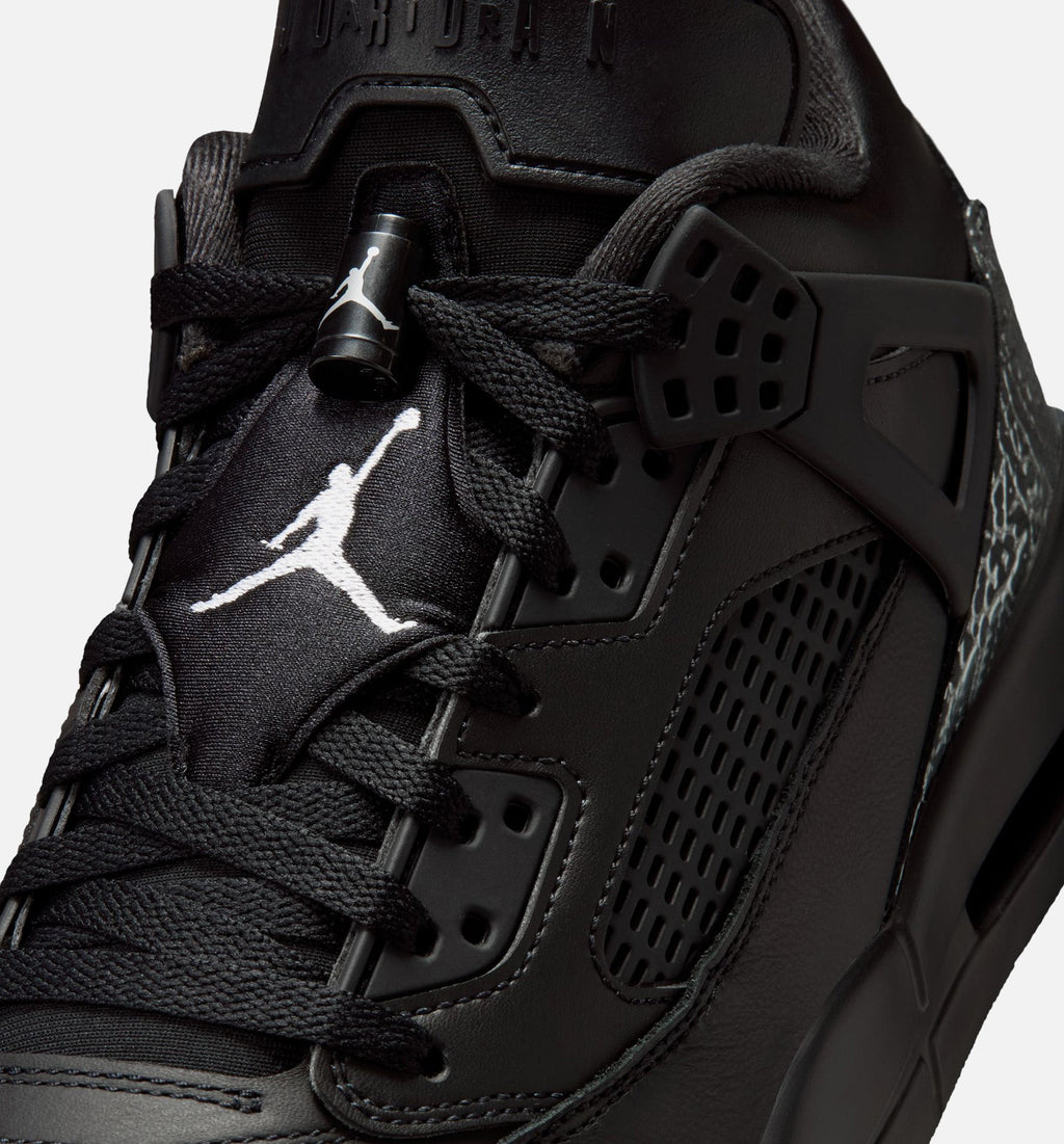 Spizike Low Men's Basketball Shoes - Black/Black/Metallic Silver