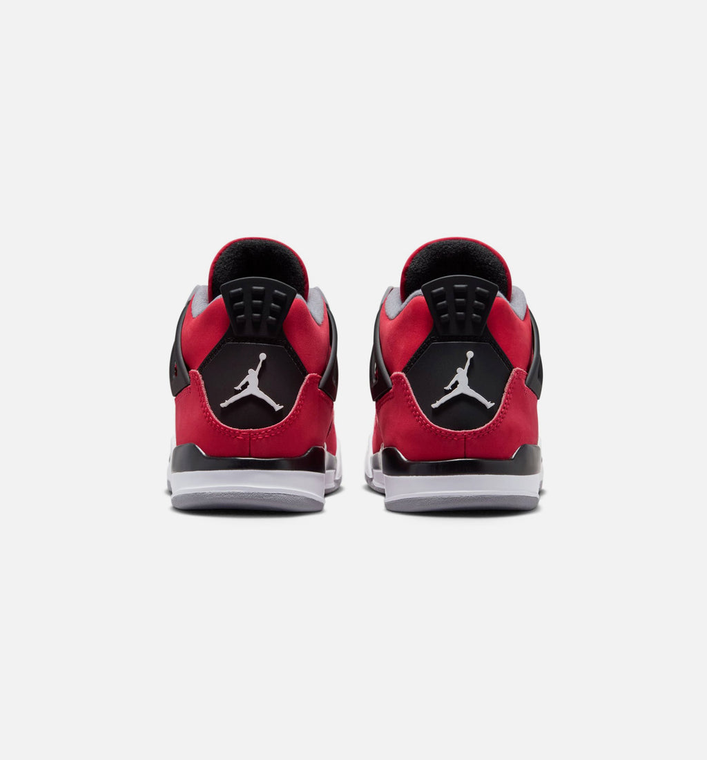 Air Jordan 4 Retro Toro Bravo Preschool Shoes - Fire Red/White/Black/Cement Grey