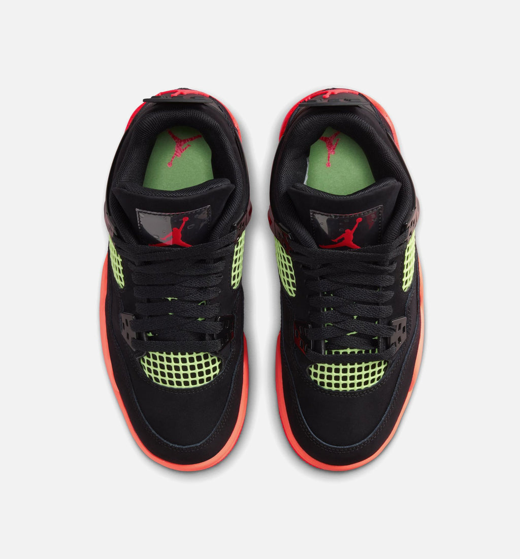 Air Jordan 4 Retro Black Infrared 23 Grade School Shoes - Black/Infrared 23/Bright Mango