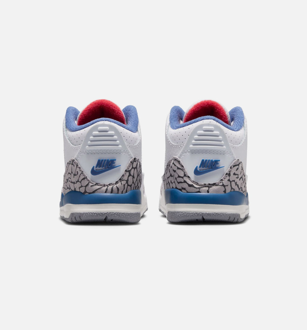 Air Jordan 3 Retro OG True Blue Infant & Toddler Shoes - White/Fire Red/True Blue