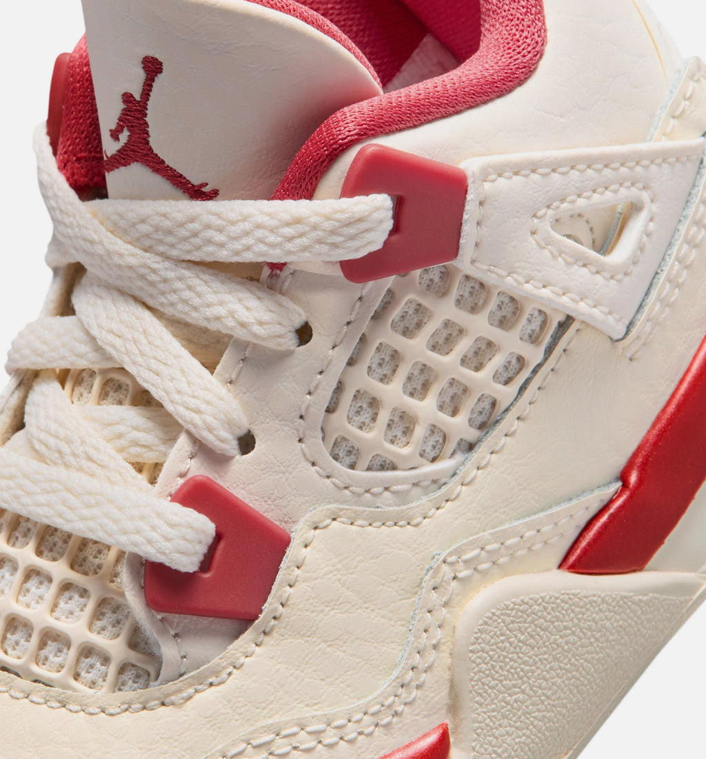 Air Jordan 4 Retro Valentine's Day Infant & Toddler Shoes - Pale Ivory/Sierra Red/Tough Red