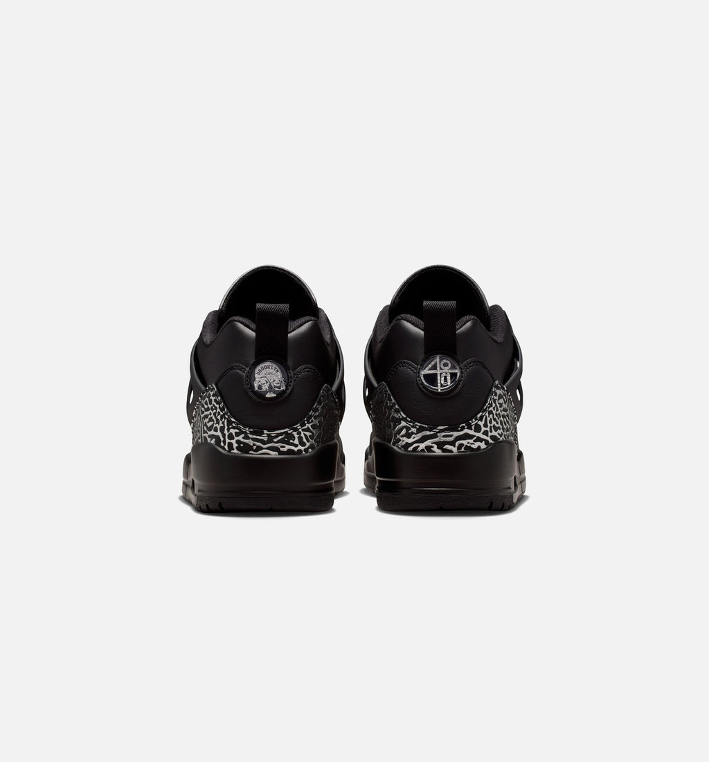 Spizike Low Men's Basketball Shoes - Black/Black/Metallic Silver
