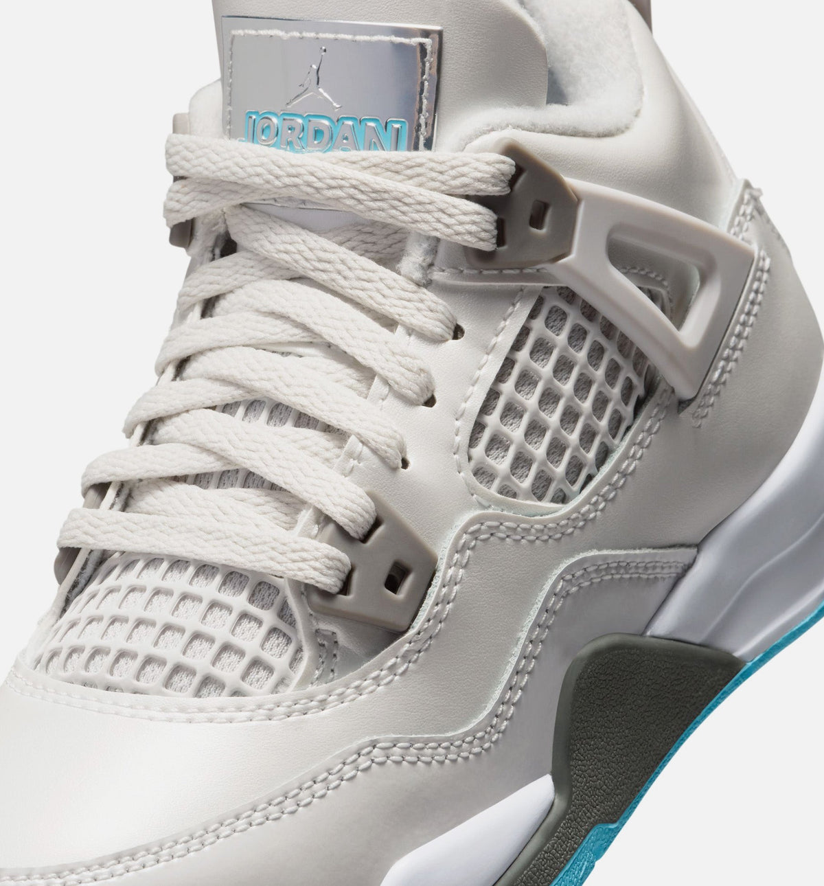Air Jordan 4 Retro Blue Chill Preschool Shoes - Photon Dust/Blue Chill/Flat Pewter/White/Blue Tint