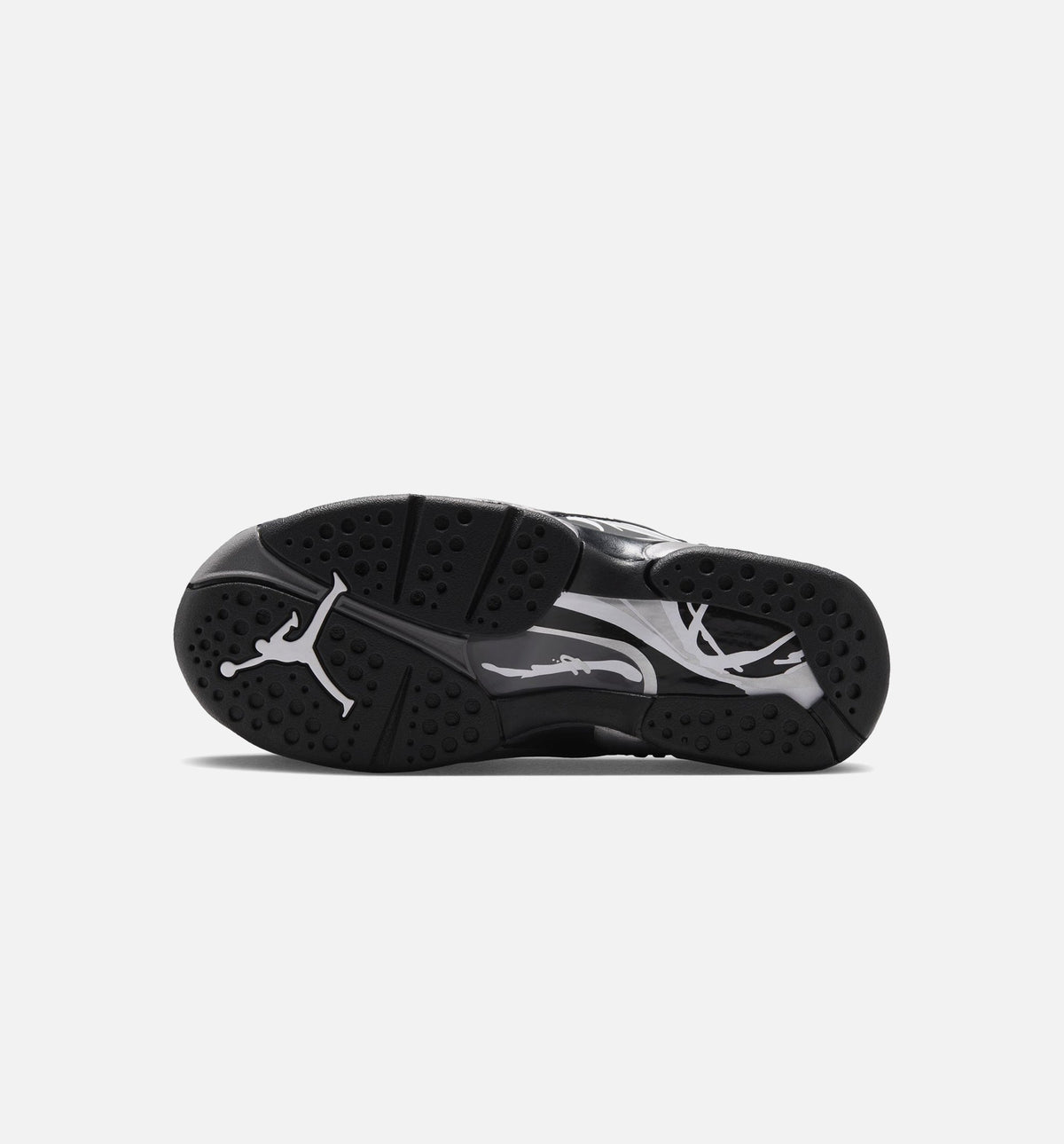 Air Jordan 8 Retro Chrome Black and Light Graphite Grade School Shoes - Black/White/Light Graphite
