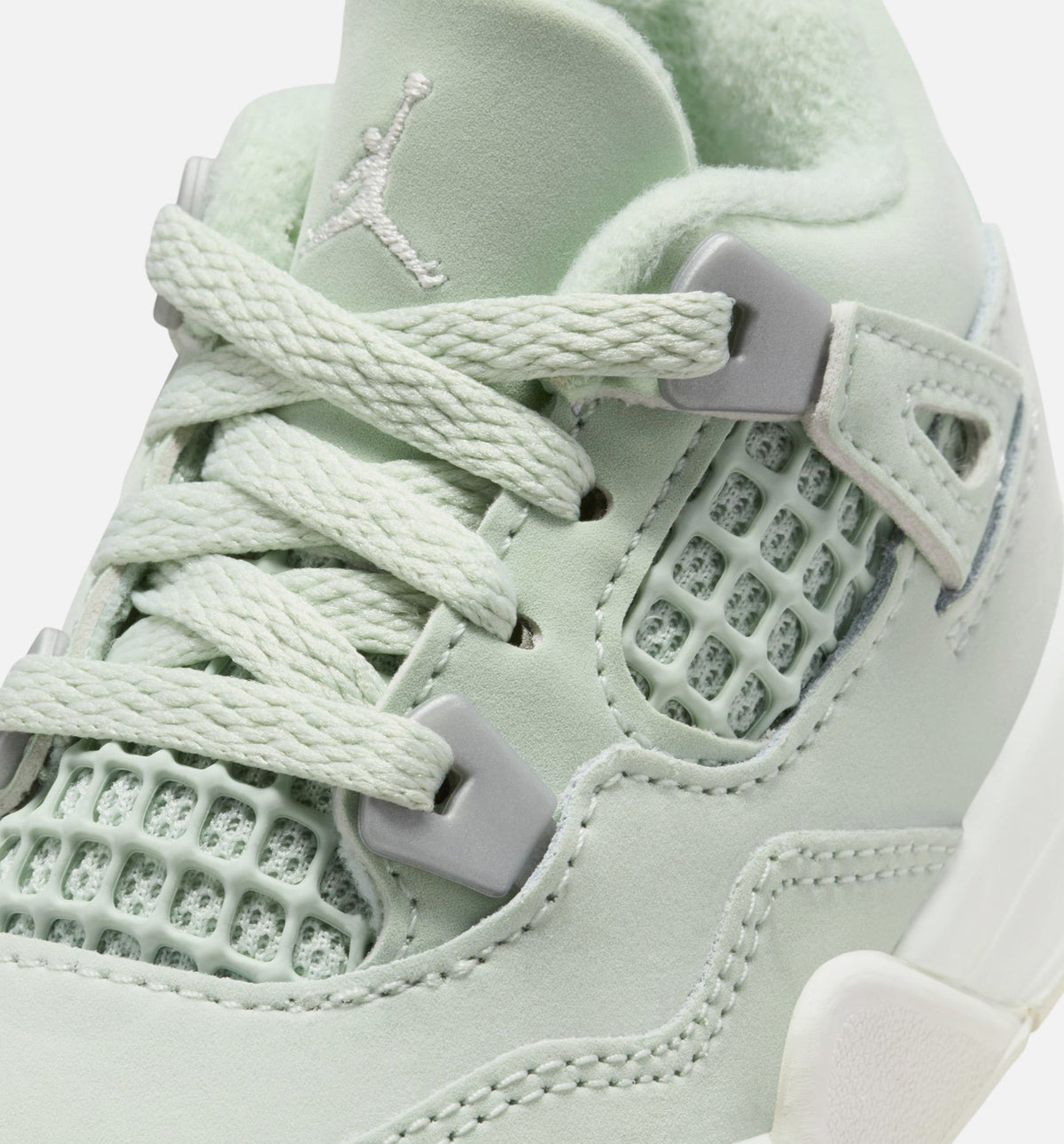 Air Jordan 4 Retro Abundance Infant & Toddler Shoes - Seafoam/Sail/Metallic Silver