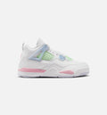 Air Jordan 4 Retro Medium Soft Pink Preschool Shoes - White/Medium Soft Pink/Half Blue