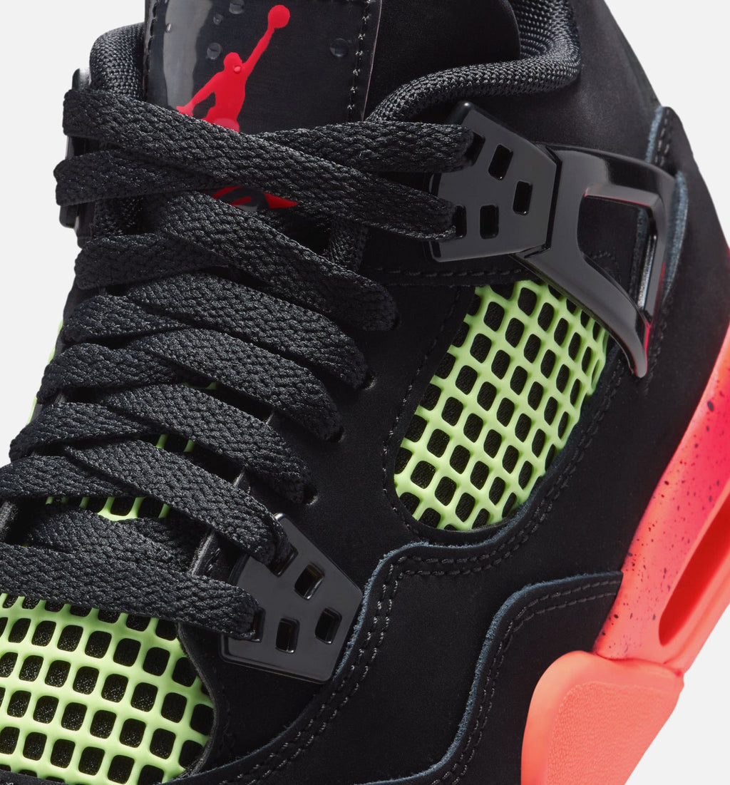 Air Jordan 4 Retro Black Infrared 23 Grade School Shoes - Black/Infrared 23/Bright Mango