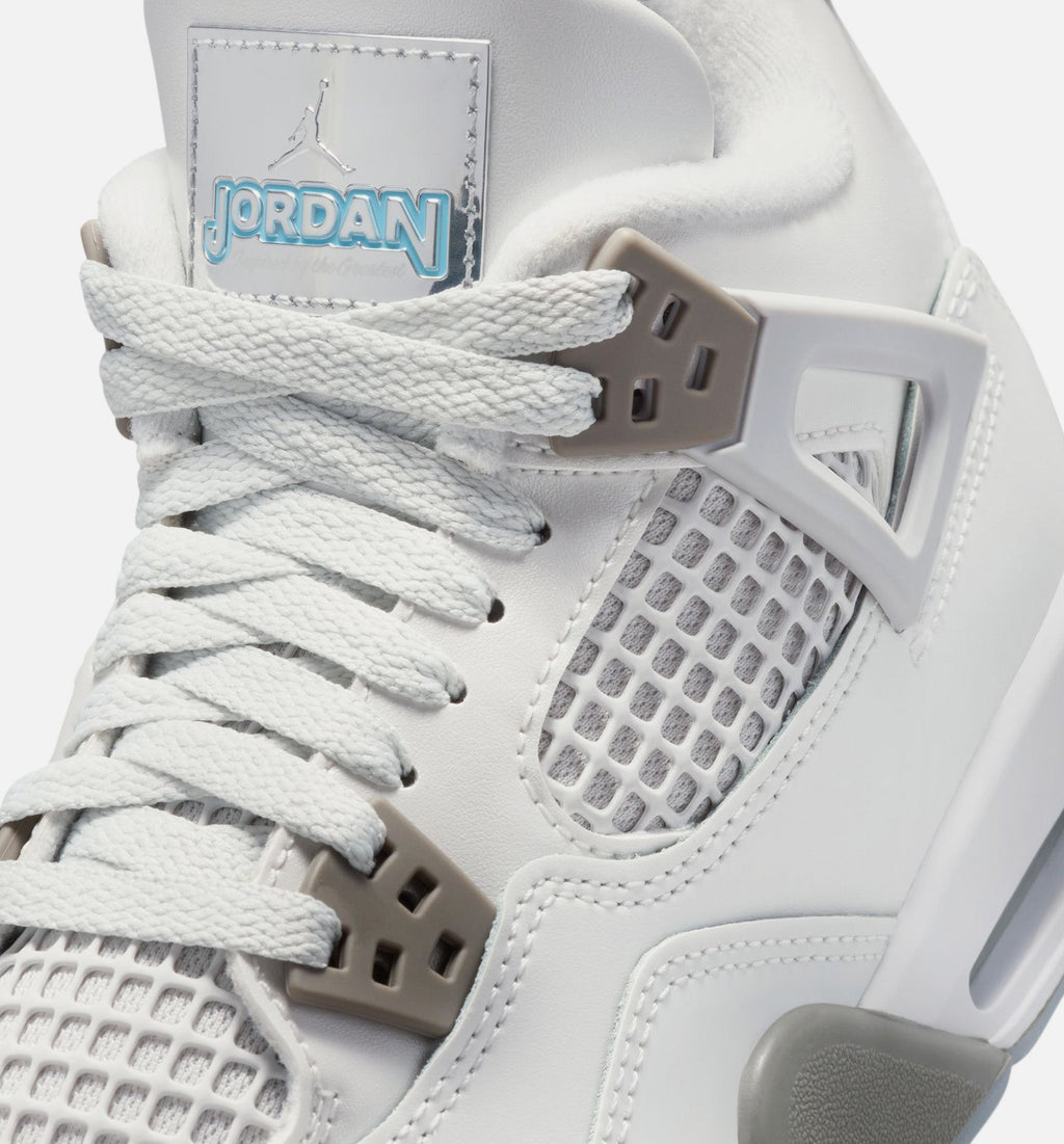 Air Jordan 4 Retro Blue Chill Grade School Shoes - Photon Dust/Blue Chill/Flat Pewter/White/Blue Tint