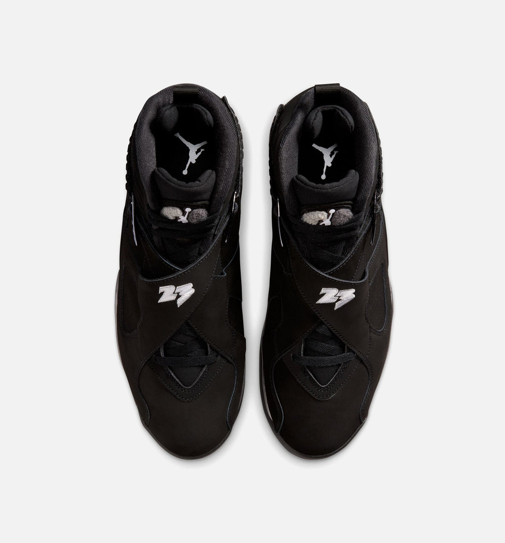 Air Jordan 8 Retro Chrome Black and Light Graphite Men's Shoes - Black/White/Light Graphite