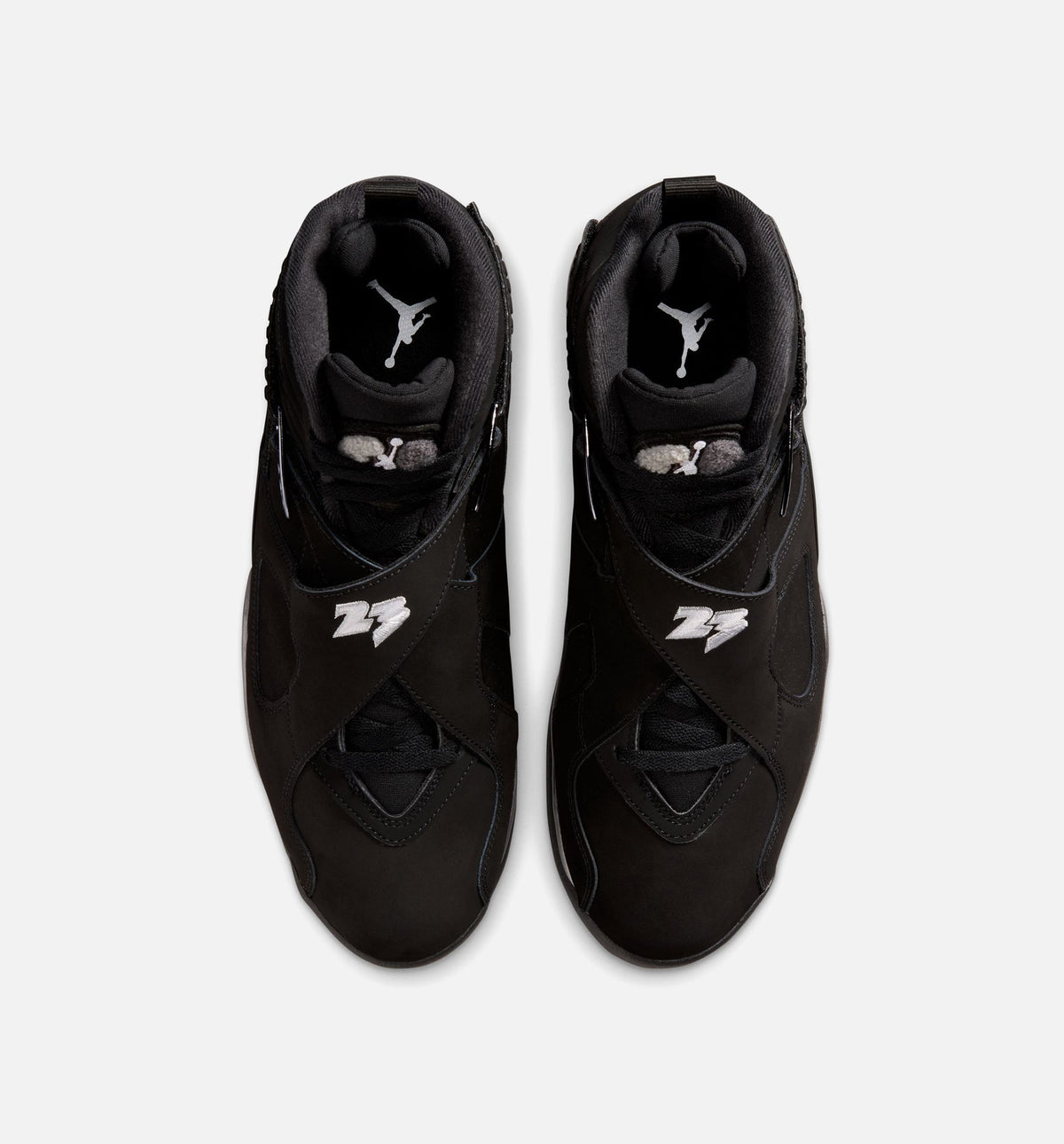 Air Jordan 8 Retro Chrome Black and Light Graphite Men's Shoes - Black/White/Light Graphite