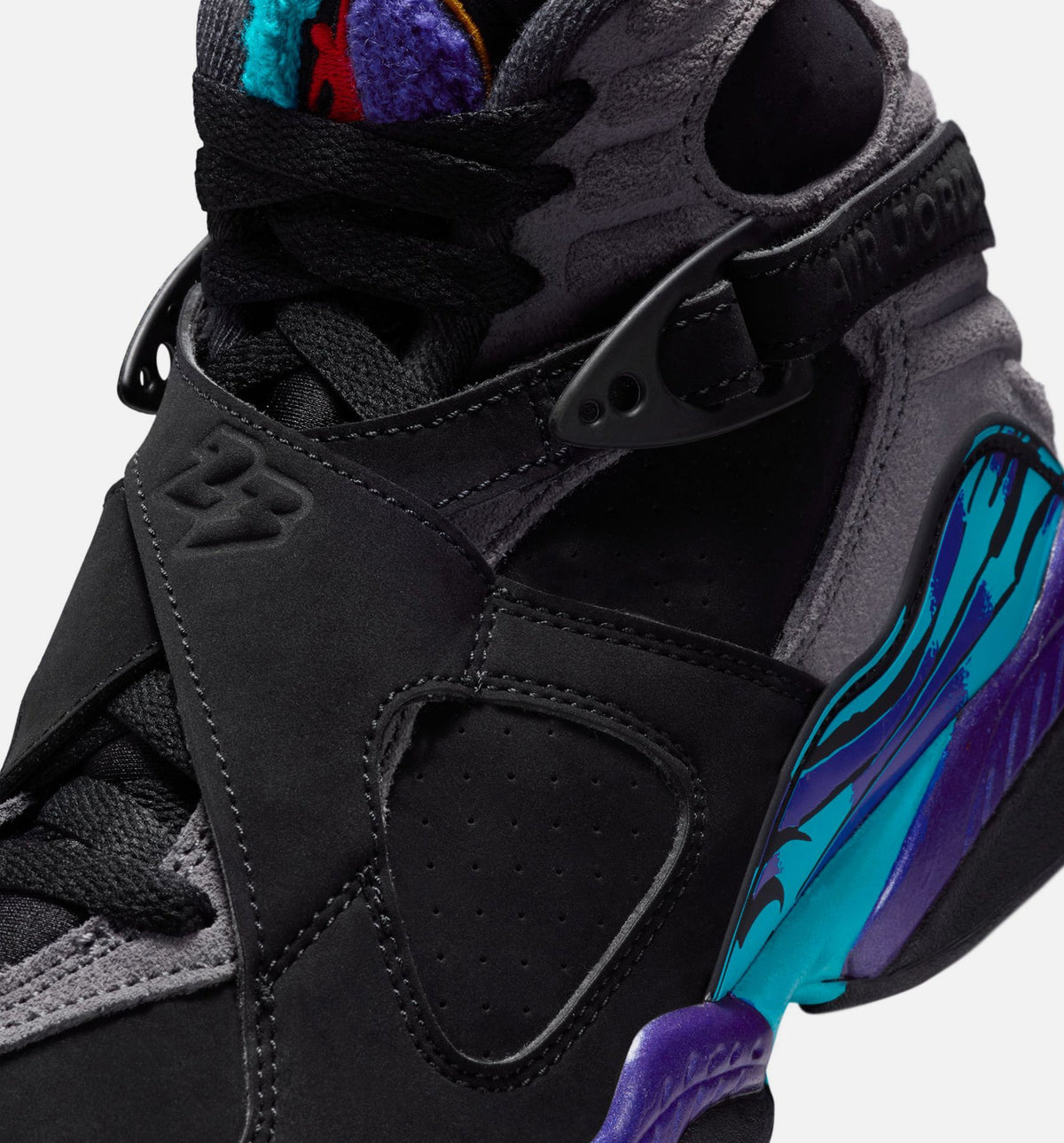 Air Jordan 8 Retro Aqua Grade School Shoes - Black/Multi-Color/Bright Concord/Multi-Color