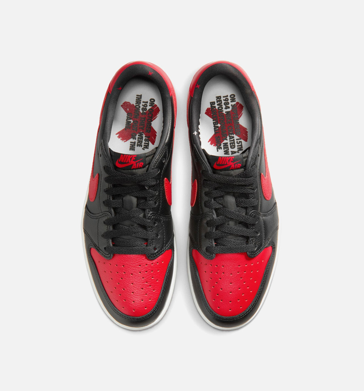Air Jordan 1 Retro Low OG Banned Grade School Shoes - Black/Black/Varsity Red/Summit White