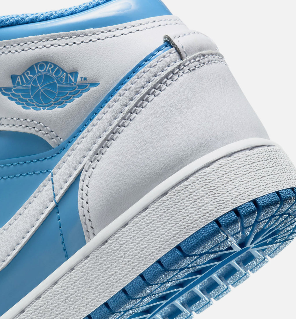 Air Jordan 1 Mid Legend Blue Grade School Shoes - White/Legend Blue